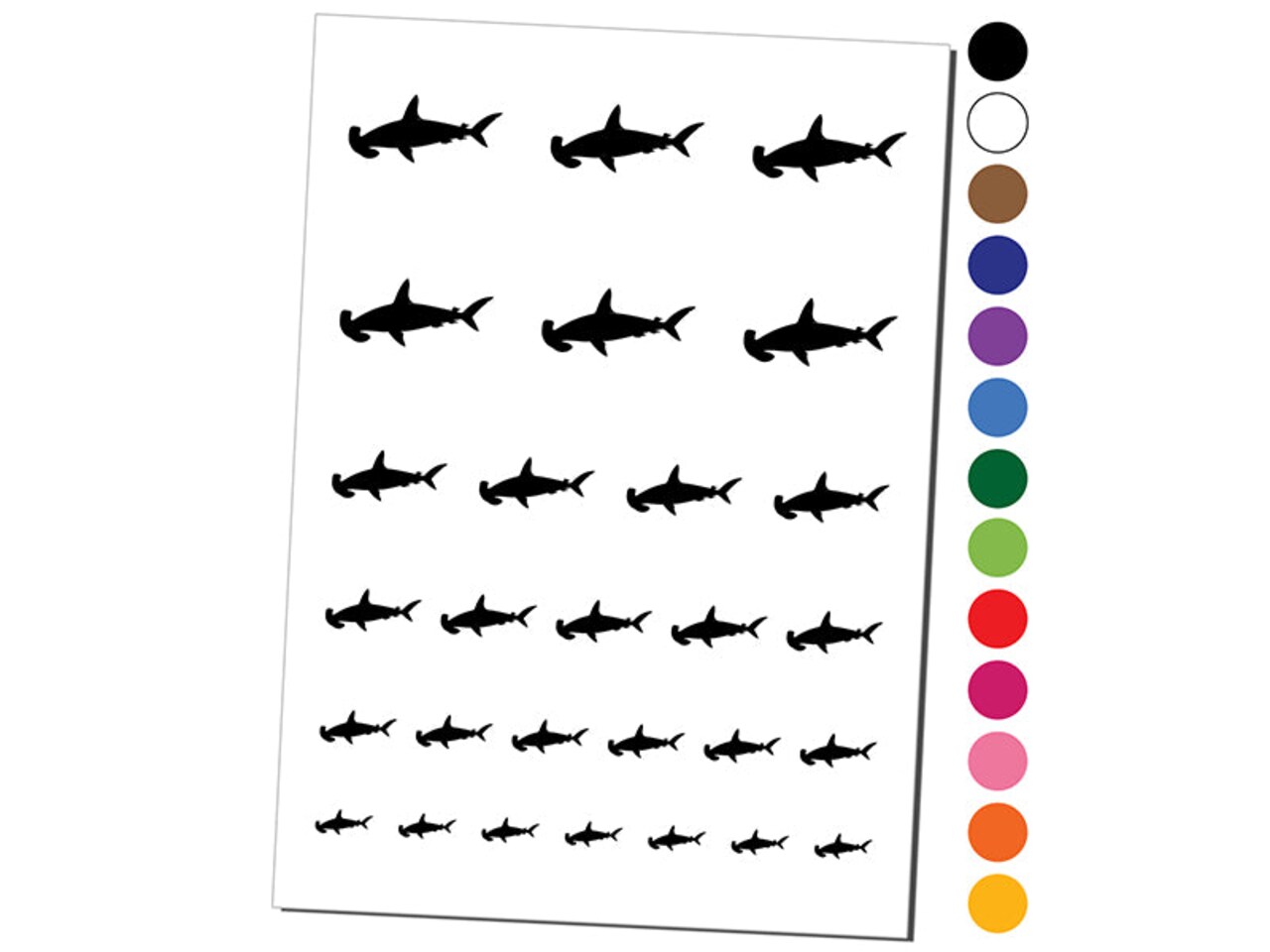 Hammerhead Shark Solid Temporary Tattoo Water Resistant Fake Body Art Set Collection